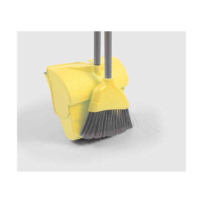 * Angle Lobby Dustpan   Brush - Yellow