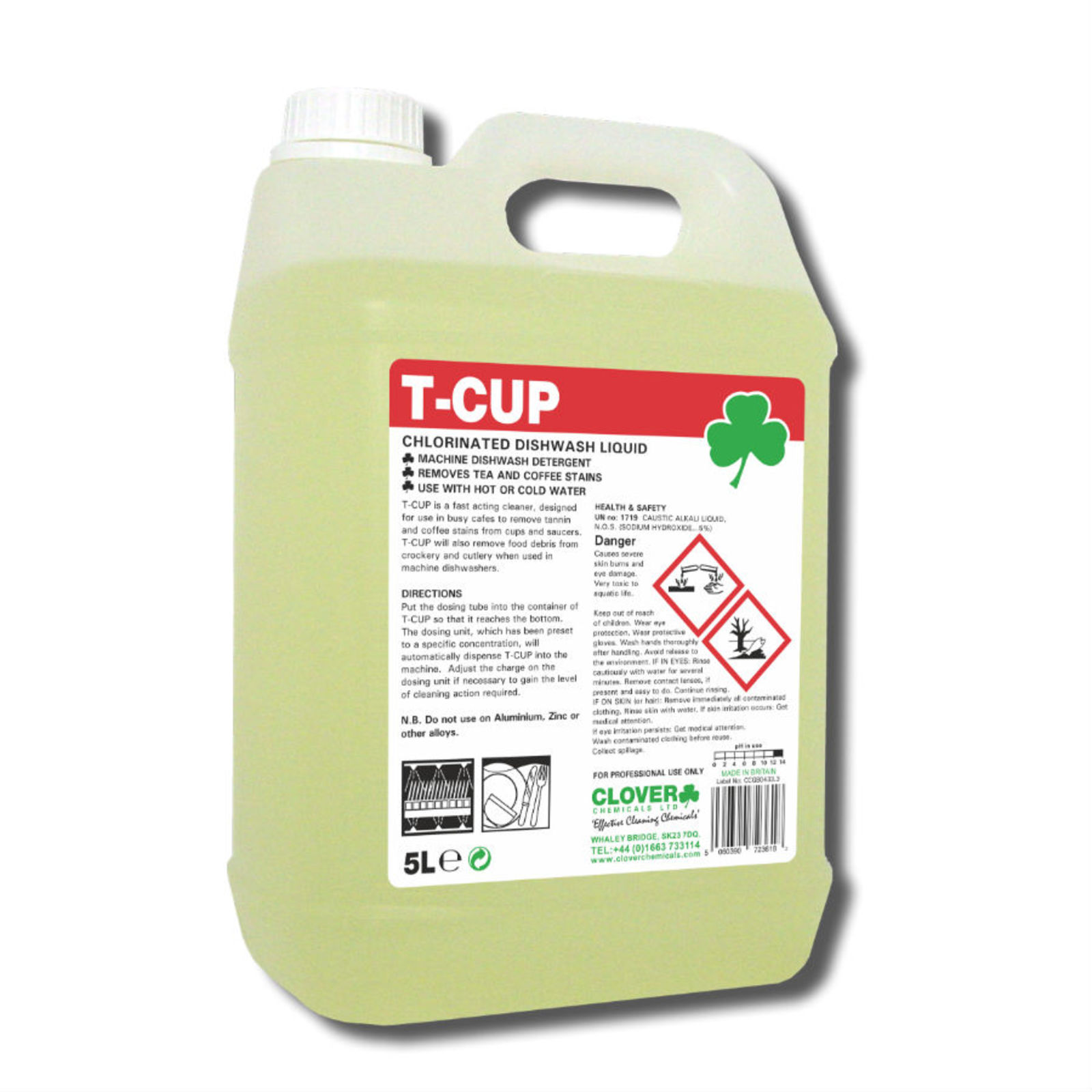 ^ Clover T-Cup Chlorinated Dishwash Liq-5ltr
