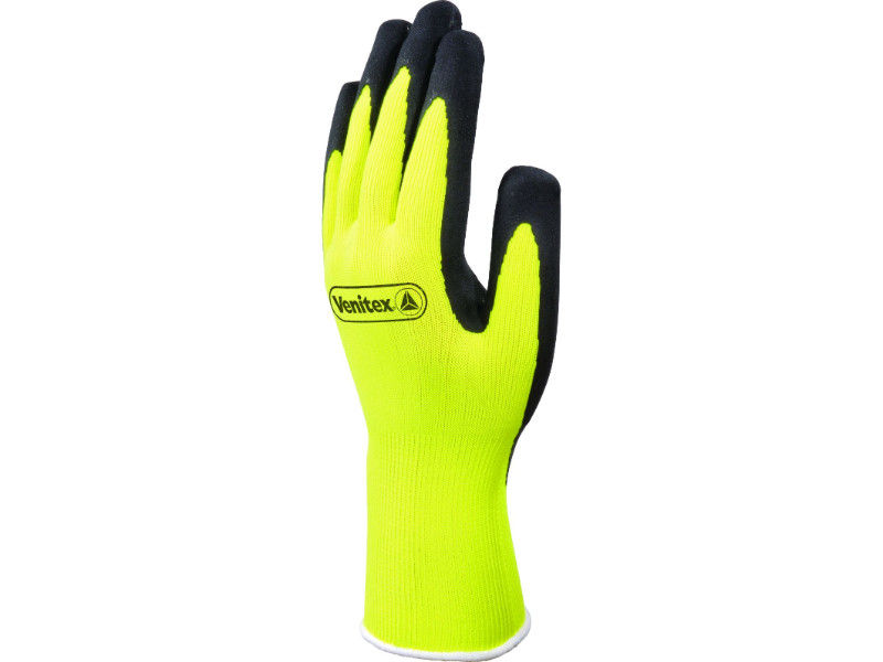 * Latex Coated Glove Yellow / Black  Size M/8