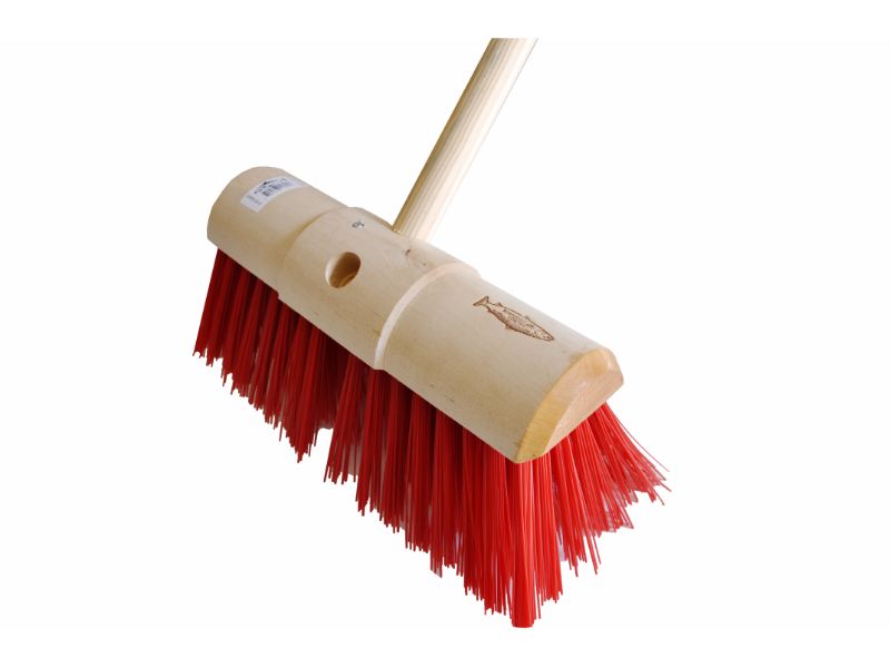 * 13  Complete Red PVC Yard Broom - Stiff