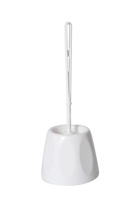 * Open Domed Toilet Brush and Bowl Set -White