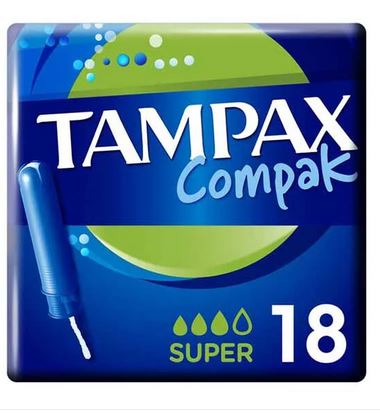 ^ Tampax Compak Tampons - Super - 6 x 18