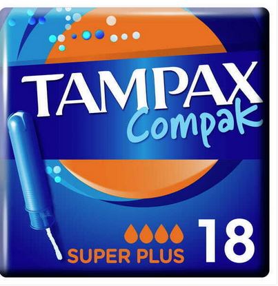 ^ Tampax Compak Tampons - Super Plus - 6 x 18