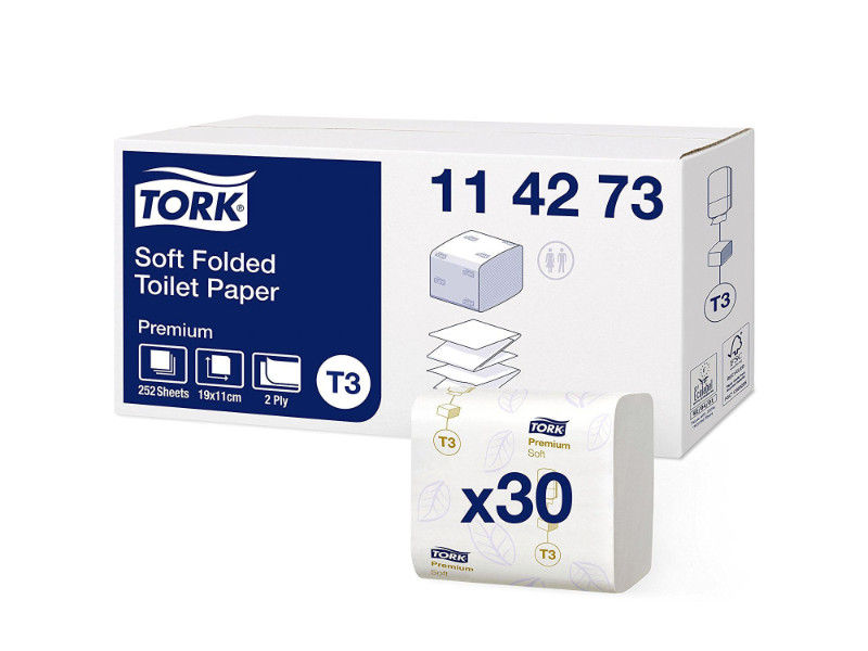 ^ Tork Soft Fold Premium Toilet Paper -114273
