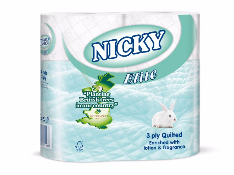 * Nicky Elite 3ply White Luxury Toilet Roll